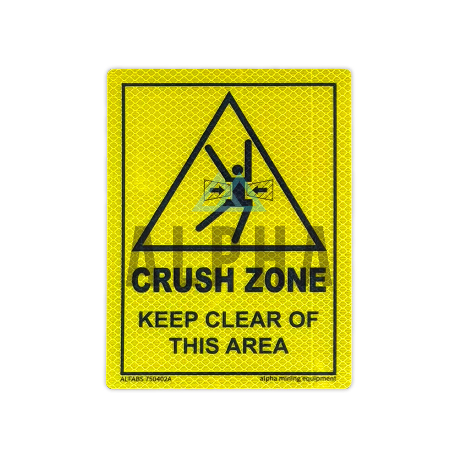 Crush Zone Keep Clear of this Area Sticker